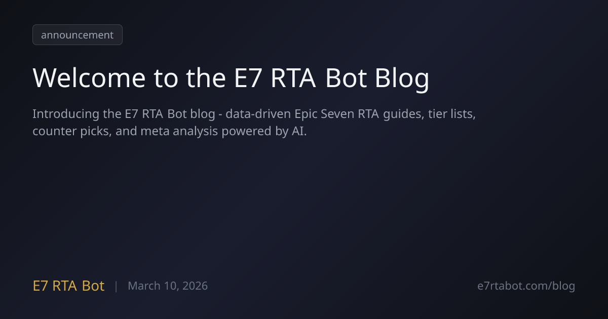 Welcome to the E7 RTA Bot Blog | E7 RTA Bot